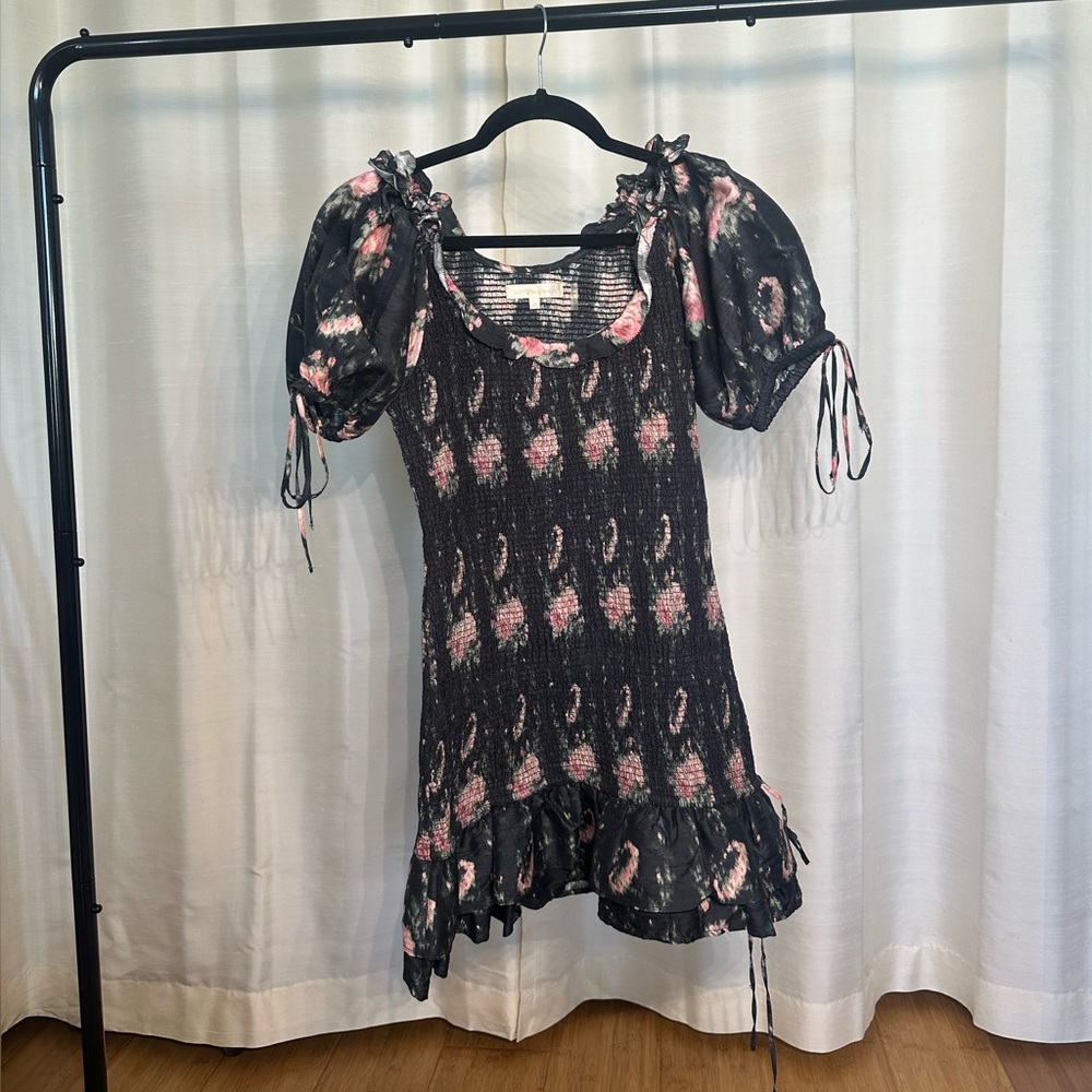 Black and Pink Floral Dress